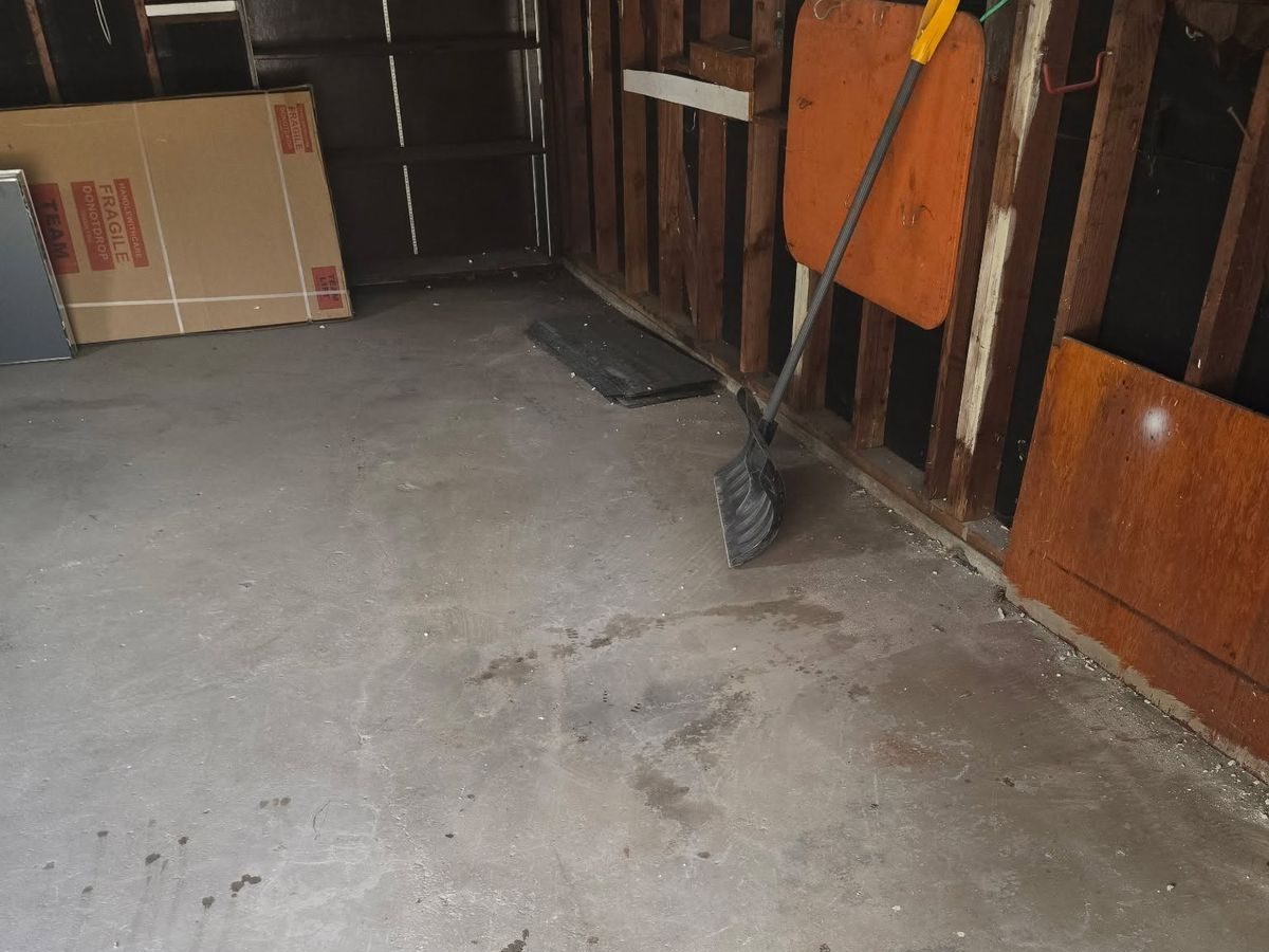 Garage debris cleanout after cleaning
