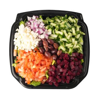 A tray of Greek salad