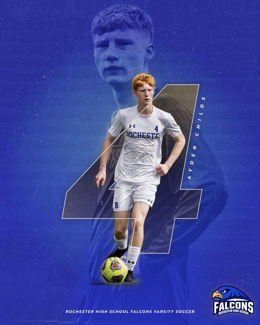 A Rochester Falcons varsity soccer poster