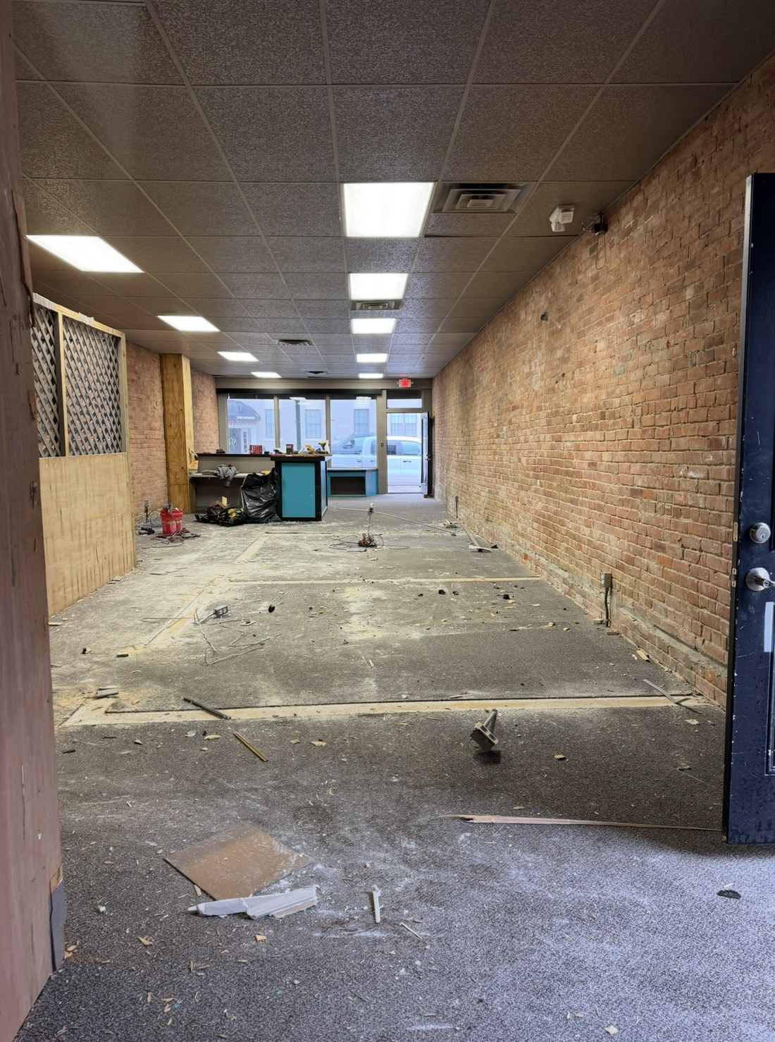 The gutted interior during renovation