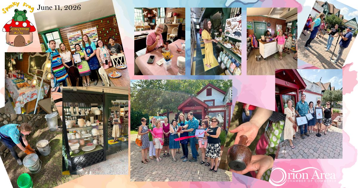 Spunky Frog ribbon cutting
