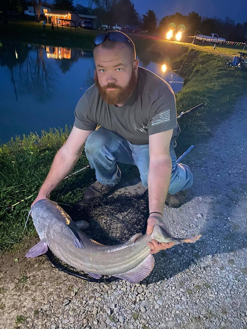 A night catch under the bank lights