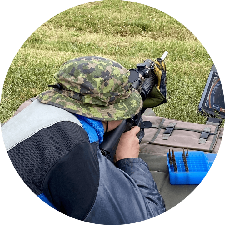 Scott Ding shooting highpower rifle prone at the national matches