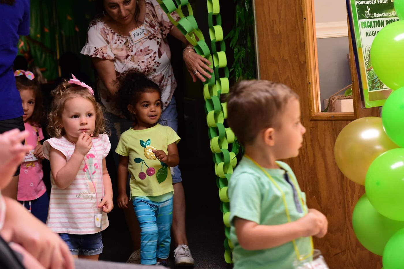 Children at a craft table during VBS