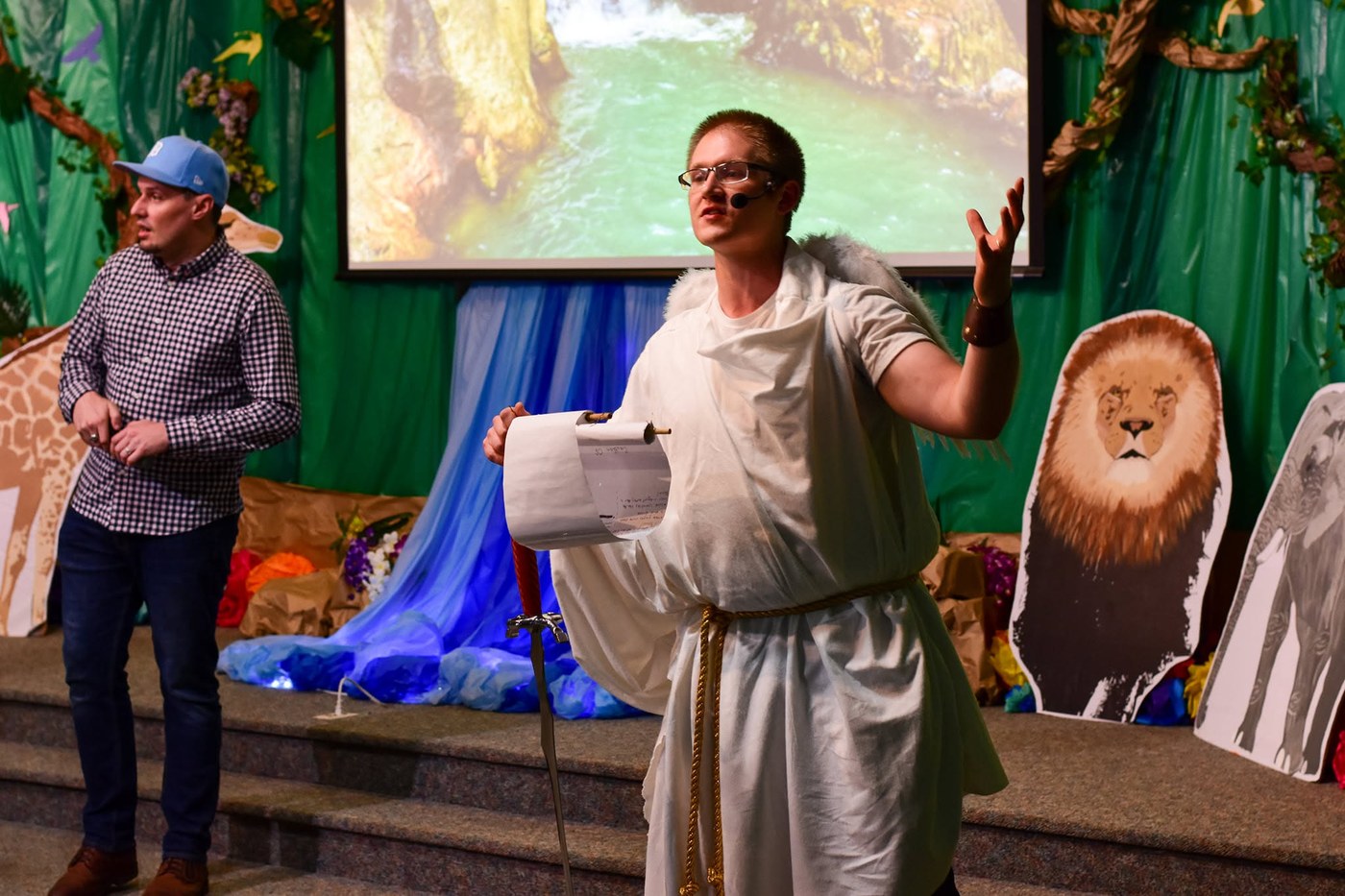 A VBS skit on the jungle stage
