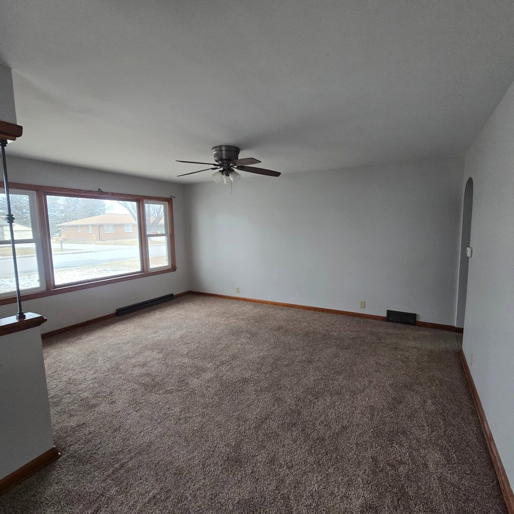 Living room in a fresh warm gray