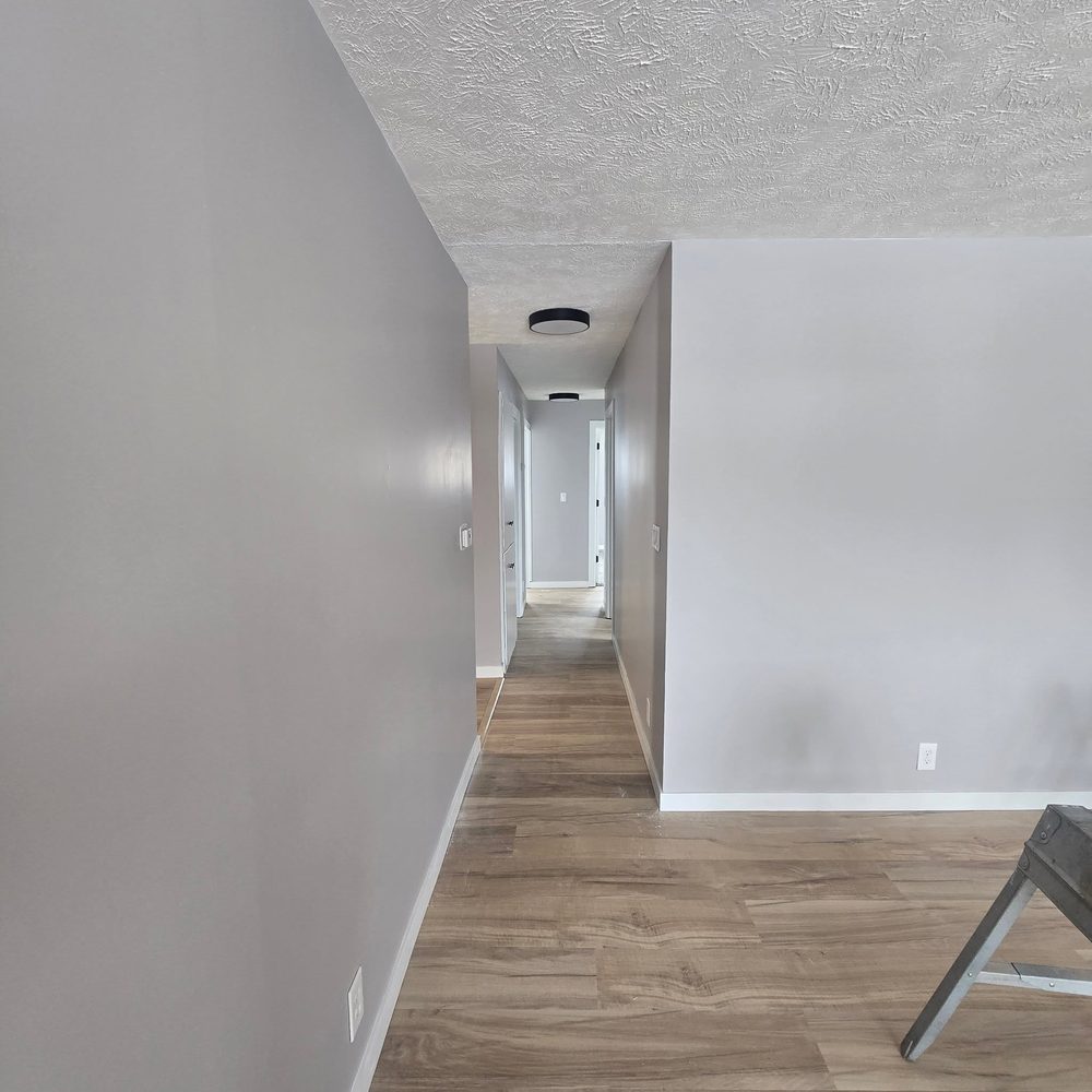Hallway repaint over new wood floors