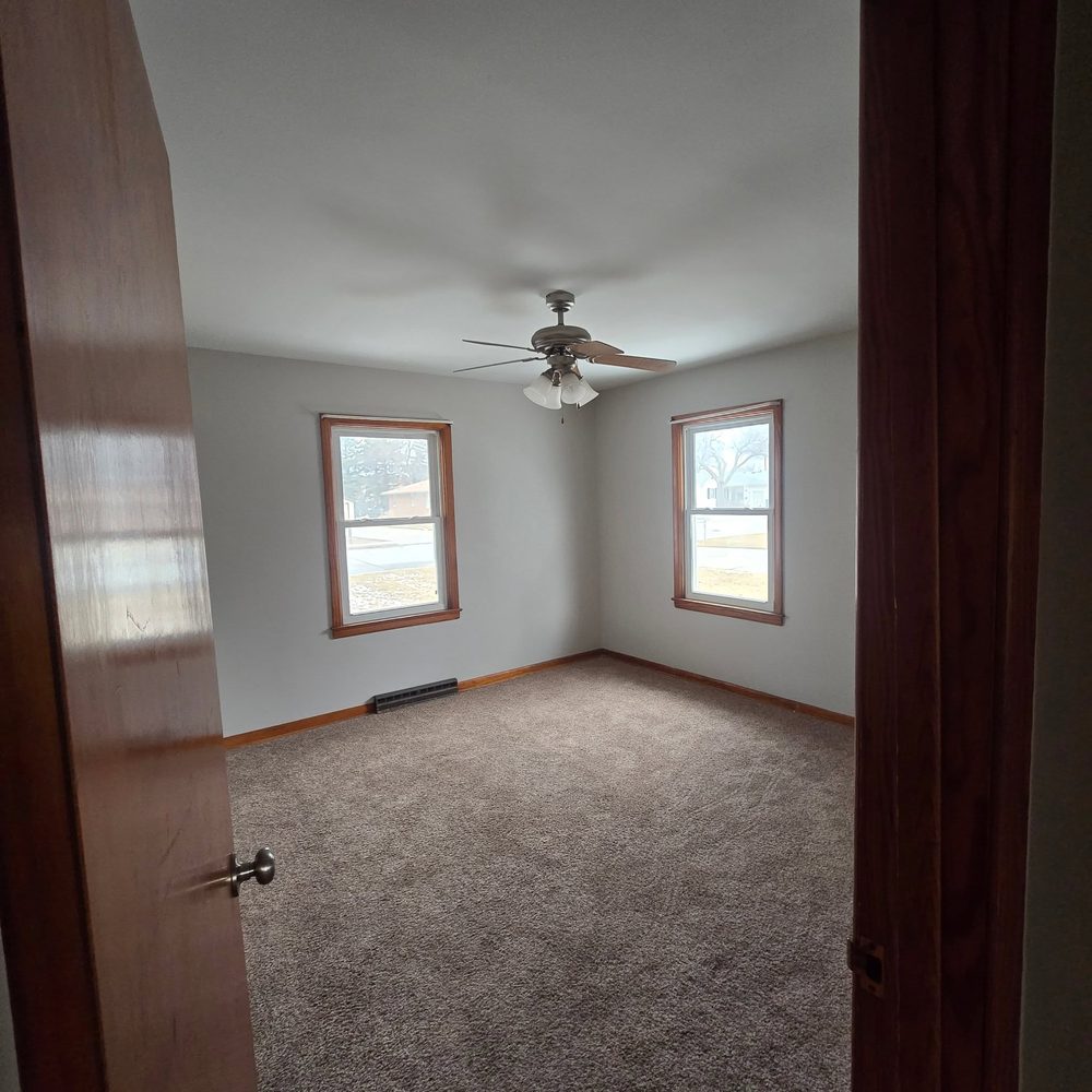 Bedroom repaint with wood trim
