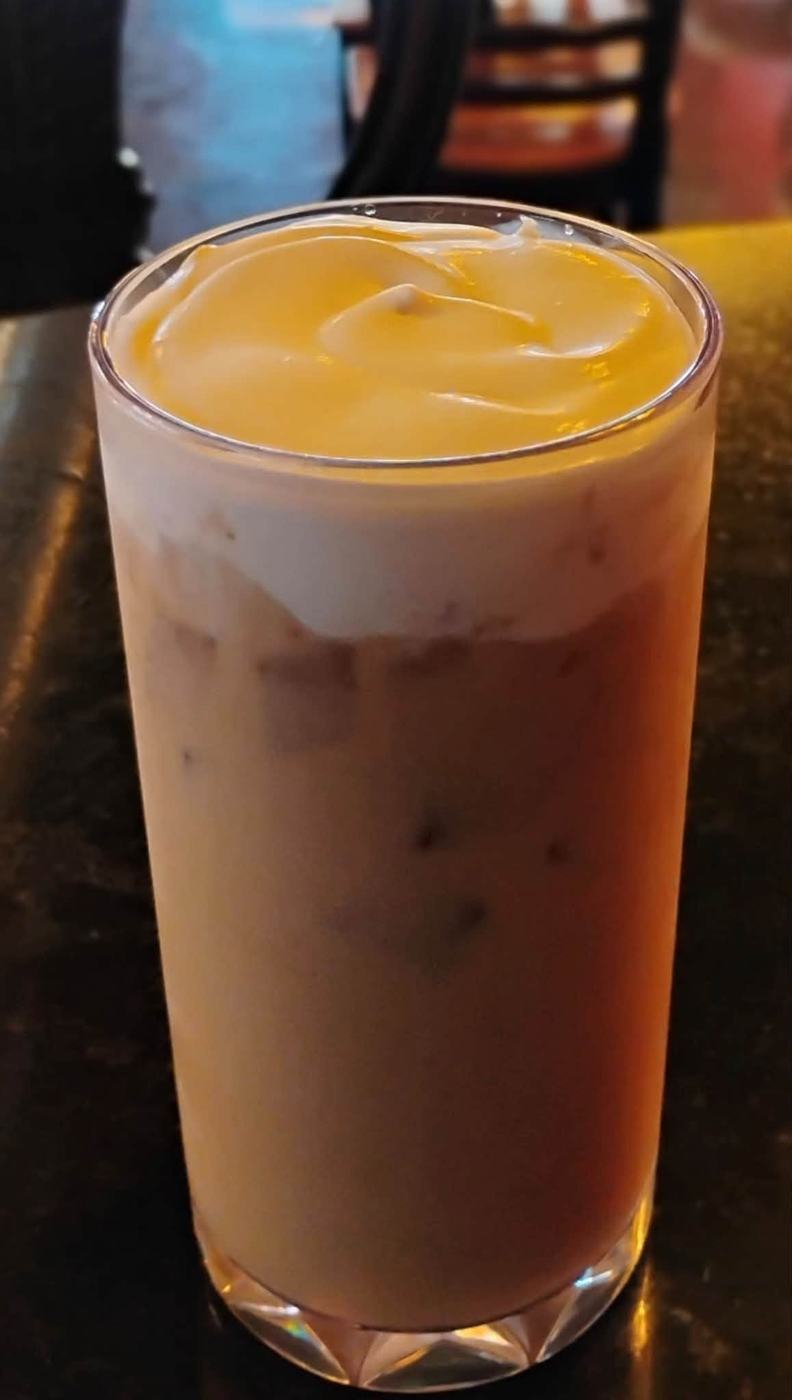 an iced house latte